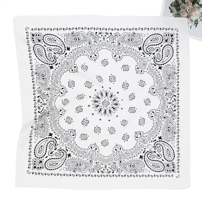 Oversized Hip Hop Cashew Cotton Large Square Bandana Scarf Riding Qme A4
