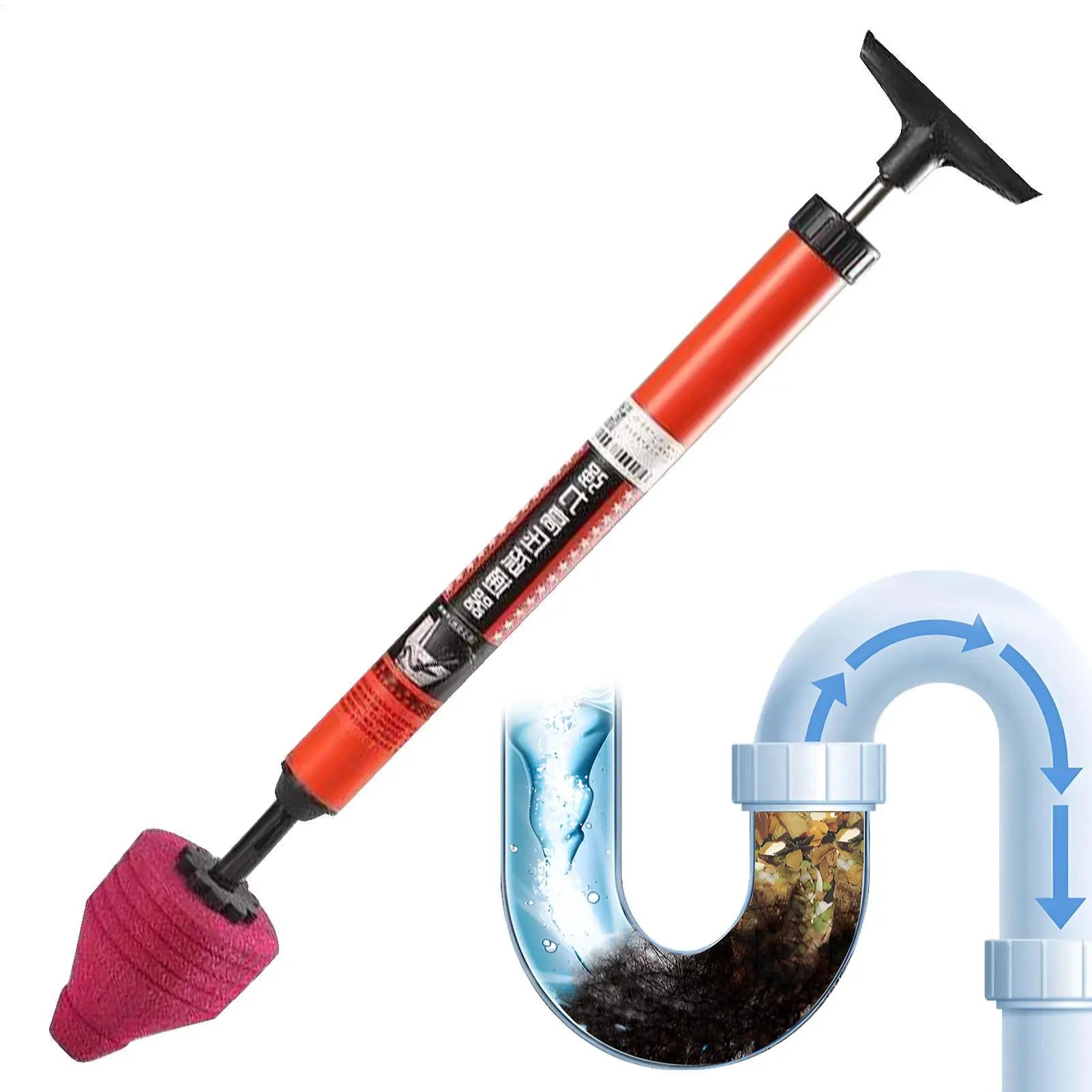High Pressure Toilet Plunger Plunge Tool Toilet Unclogger with Ergonomic Handle High Pressure Plumbing Tool Toilet Pipe Plunger Qme