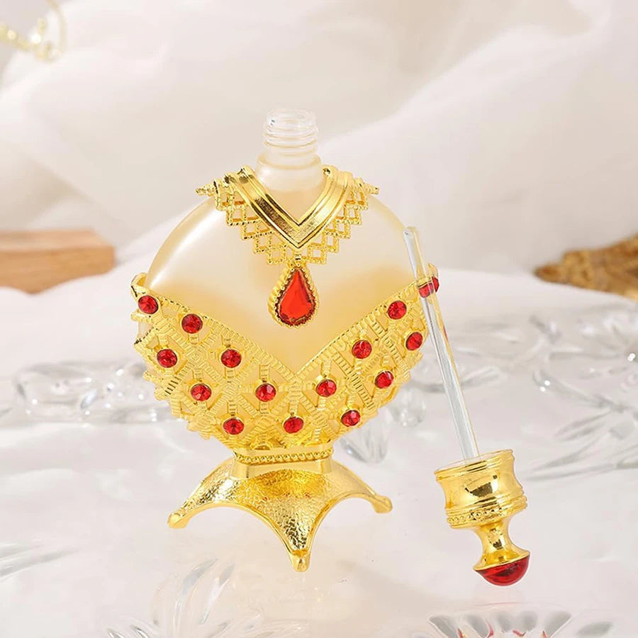 Crystal Rhinestone-encrusted Perfume Bottle Set, 30ml & 10ml Refillable Essential Oil Glass Dropper Bottles, Women's Accessories Qme