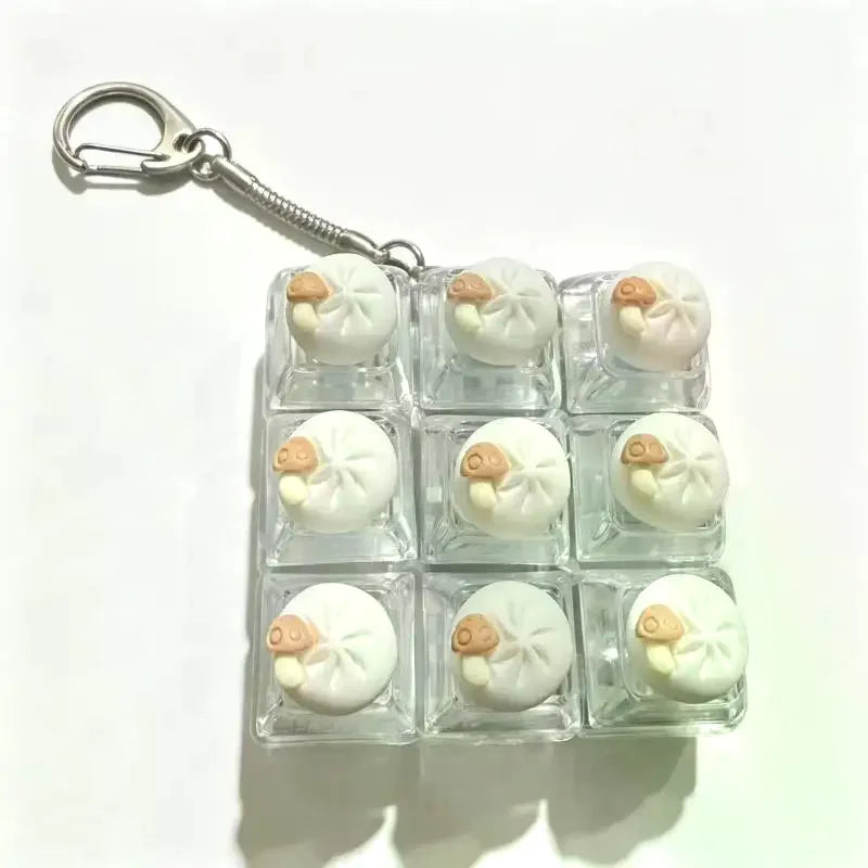 Keyboard Fidget Toy Keychain with LED Light 9 Button Clicker Anti Anxiety Stress Relief Toy for Party Favors Gifts Qme