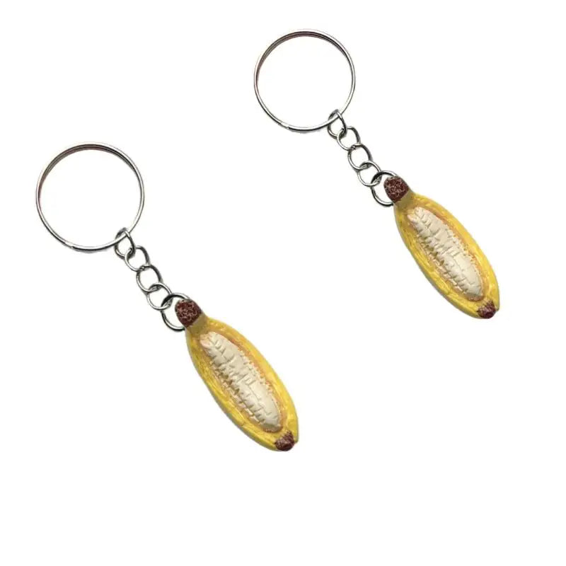 Busting Banana Boat Charm Creative Handmade Resin Keychain Relaxing Qme B
