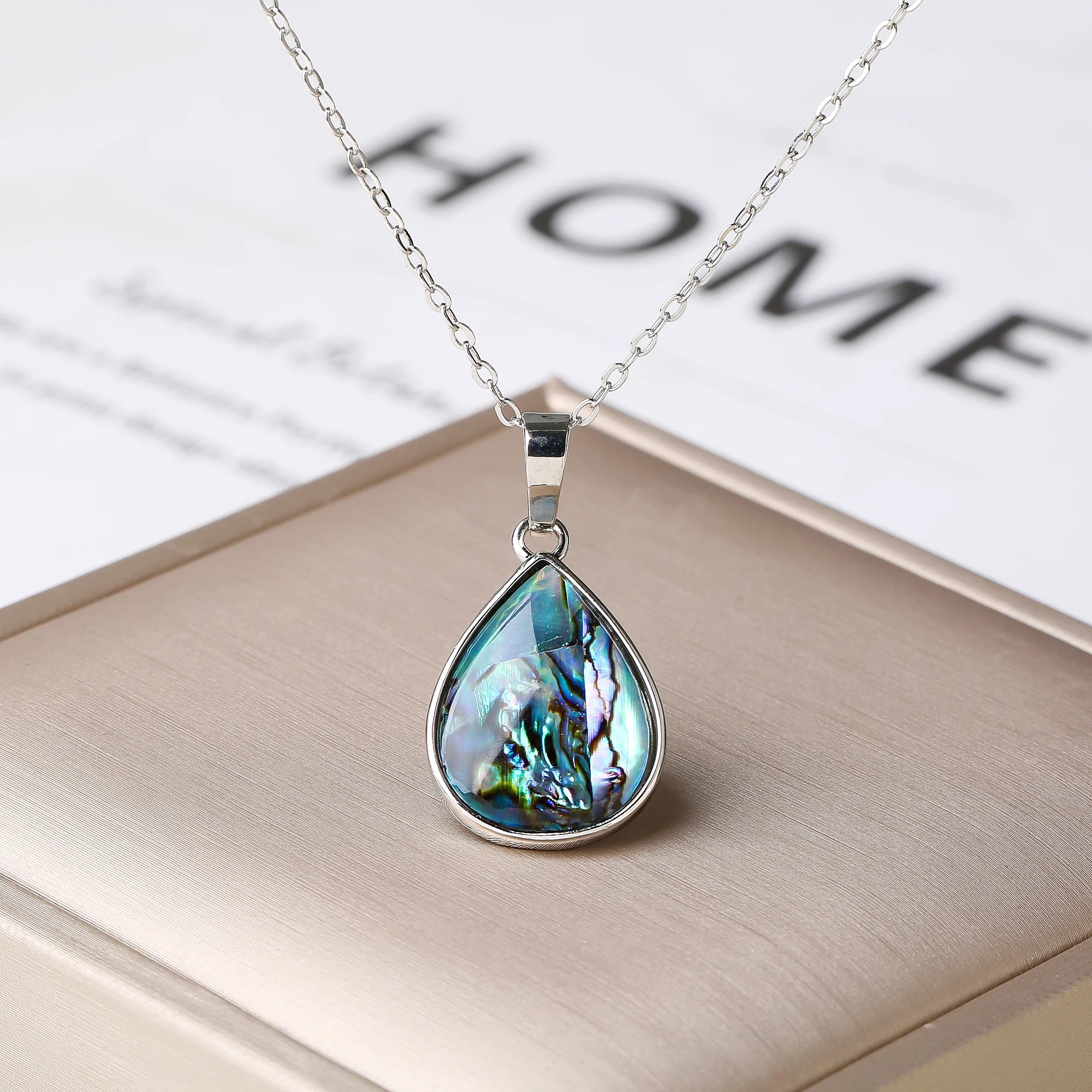 High Quality Abalone Shell Pendant Necklace Silver/Gold Waterdrop Heart Shell Choker Fashion Beach Party Jewelry Women Gift Qme 7