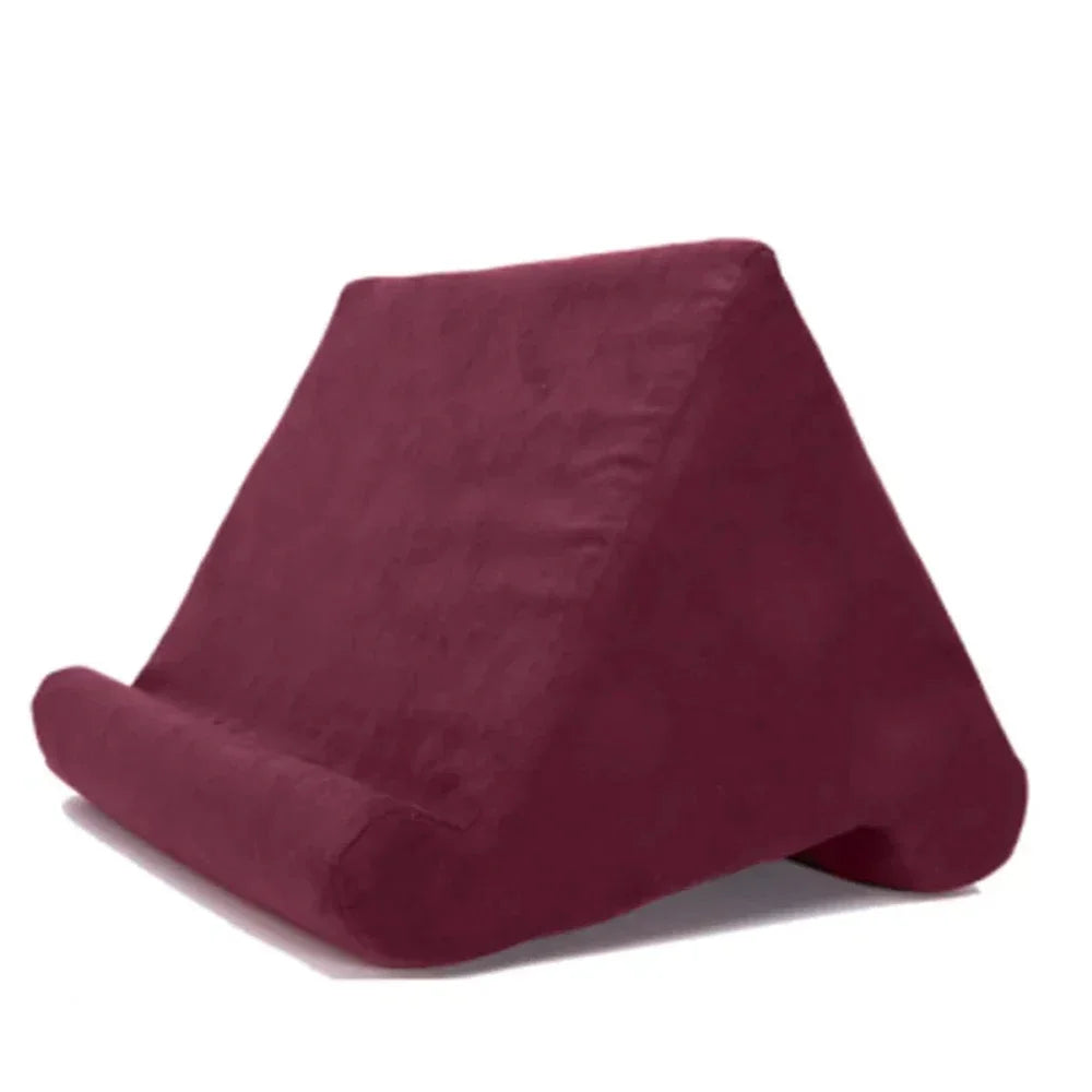 Sponge Pillow Tablet Stand Holder Pillow Pad Ultra Multi-Angle Soft Tablet Stand for Samsung Xiaomi Tablet Holder Reading Stand Qme Dark Red