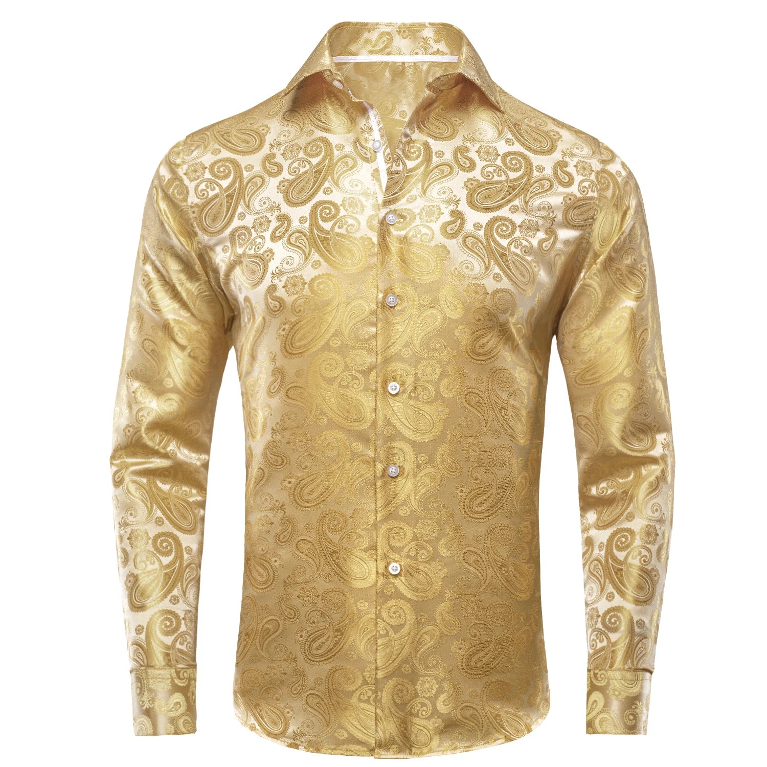 Hi-Tie Jacquard Paisley Mens Dress Shirts Long Sleeve Lapel Suit Shirt Casual Formal Blouse 10 Colors Wedding Business Party Qme CY-1091 S