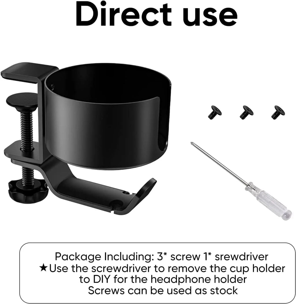 360° Rotating Desk Holder, Desk Cup Holder ,Clamp On Desk Organizer,Gaming Desk Accessories Qme