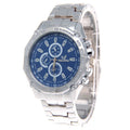 Reloj Hombre Masculino Men's Fashion Business Watch Men Luxury Stainless Steel Mens Quartz Watch Man Sport Wristwatch Male Clock Qme Blue