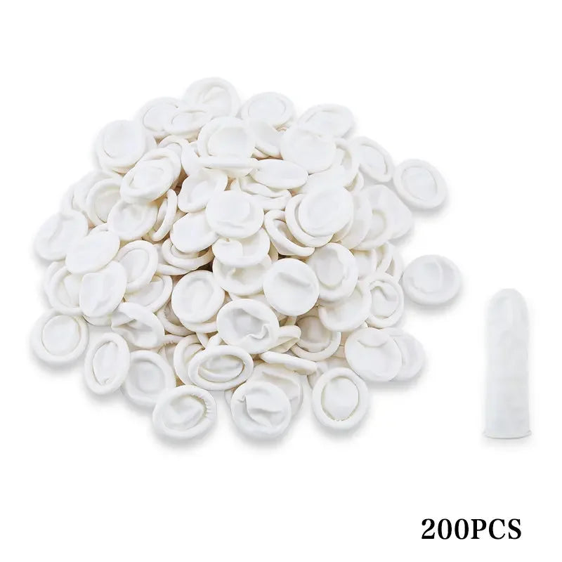 Disposable Latex Finger Cots Medium Anti Static Rubber Fingertip Protective Finger Cots for Epoxy Resin Handmade Jewelry DIY Qme Set 2