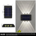 Solar Wall Lamp Outdoor Waterproof Solar Fence Lights Solar Powered Up Down Lighting Garden Yard Street Decoration Wall Lights Qme white
