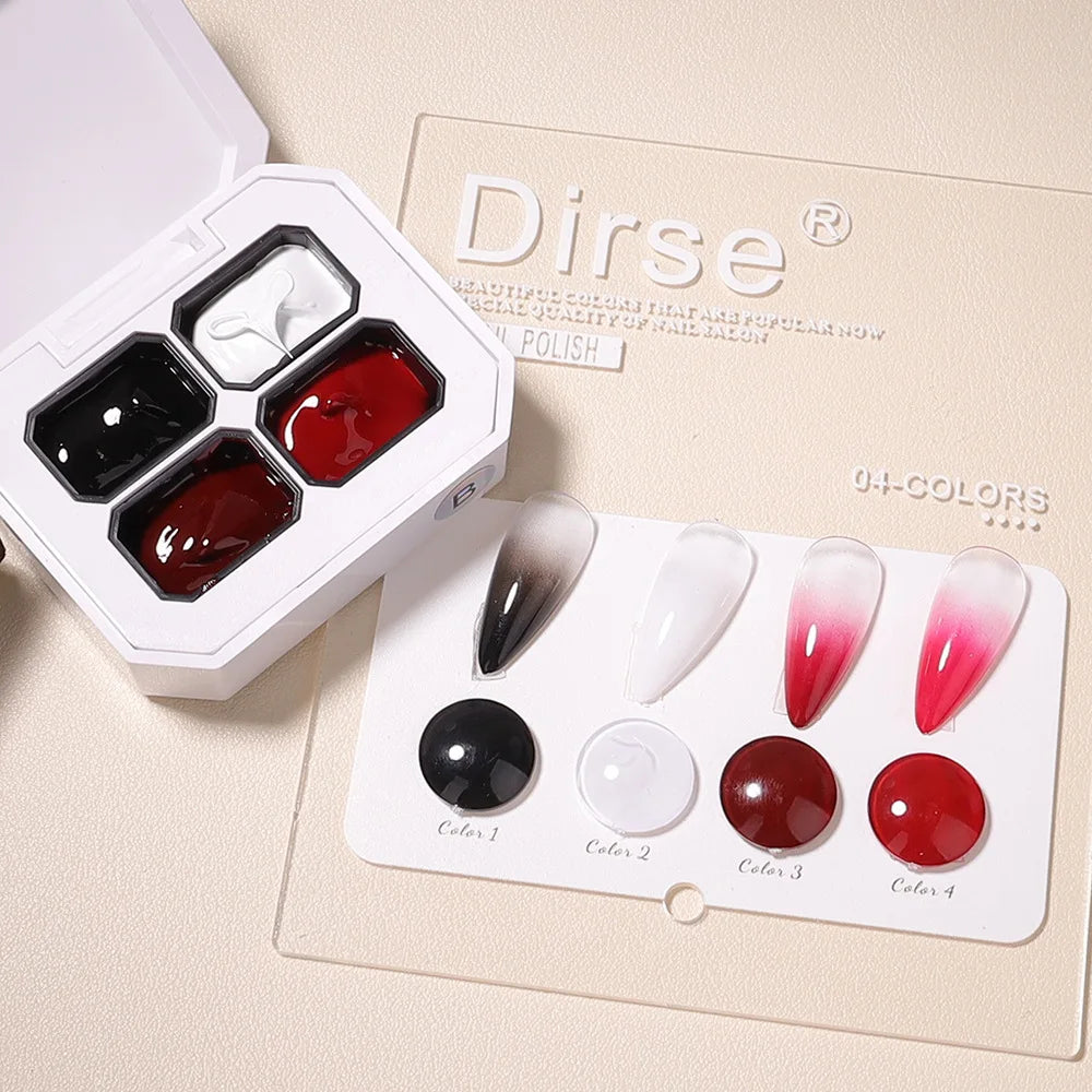 4 Grids Gel Nail Polish Gradient Semi-permanent Soakable UV LED Qme GTCH-4G-B