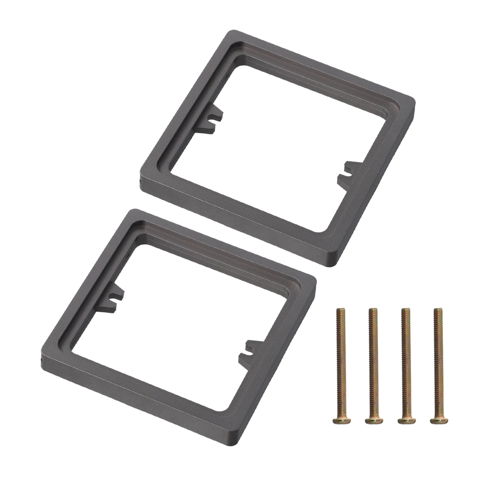 2pcs Switch Surround Plate Wall Panel Decoration 10MM Single Socket Spacer Socket Plate White Grey Gold Frame With 4x Screws Qme Gray