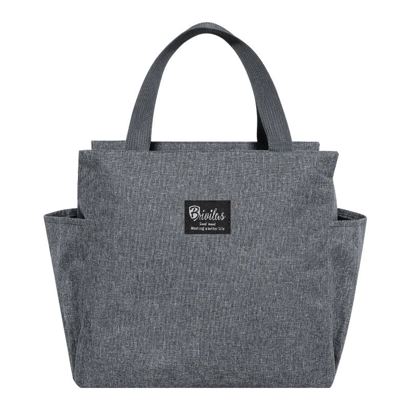 CC11Large Capacity Cooler Bag Oxford Portable Zipper Thermal Lunch Qme grey