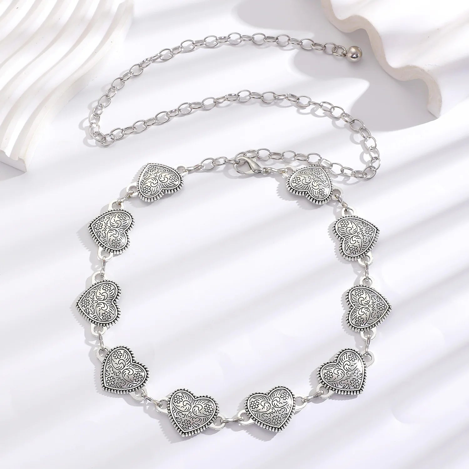 Women's Slim Decorative Waist Chain Silver Ethnic Tassel Belt Dresses