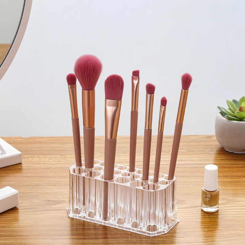 Beauty Container Tool Display Shelf Holder 26 Holes Nail Brushes Qme