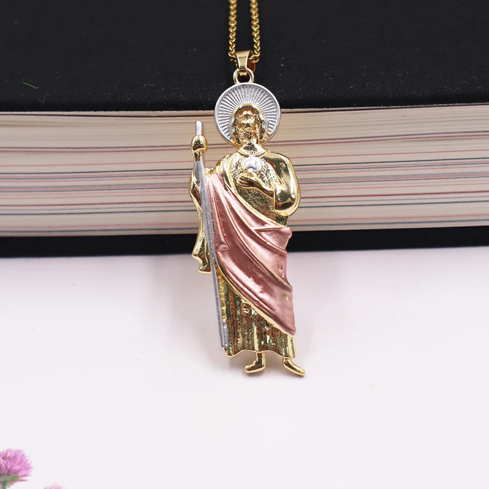 New Luxury Man Woman St. Jude Pendant Necklace Fashion Religious Character Pendant Best Party Wedding Anniversary Jewelry Gift Qme 2