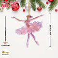 2D Acrylic Ballerina Dance Pendant Sparkling Ballerina Christmas Ornament Table Wreath Holiday Decoration Qme A1