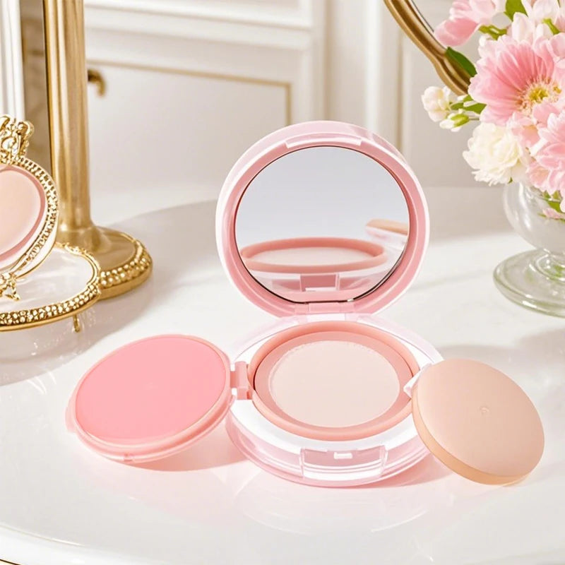 Pink Mini Air Cushion Foundation DIY Box Empty Puff Mirror Makeup Qme