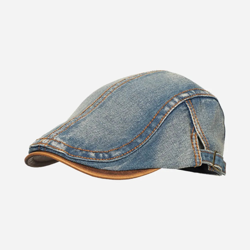 Fashion Cotton Washed Denim Newsboy Caps Adjustable British Peaked Qme Style 3