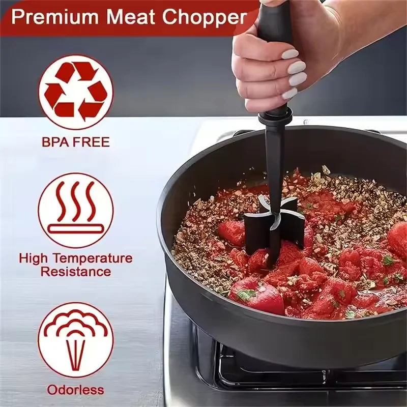 Meat Chopper Hamburger Chopper Premium Heat Resistant Masher And Smasher For Hamburger Meat Ground Beef Ground Turkey Potato Qme