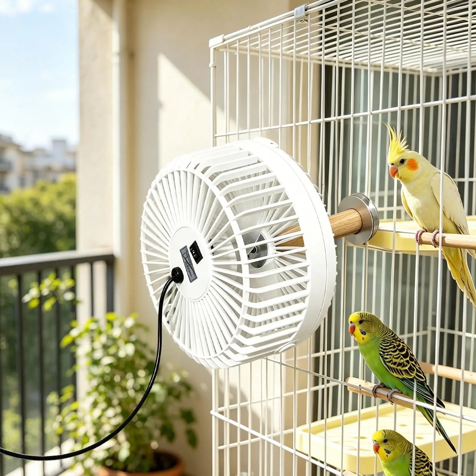 Pet Crate Fan 2-Speed USB Charging Cage Mount Quiet Bird Cage Crate Air Cooler Fan For Dog Duck Hamster Small Animal Lovebirds Qme