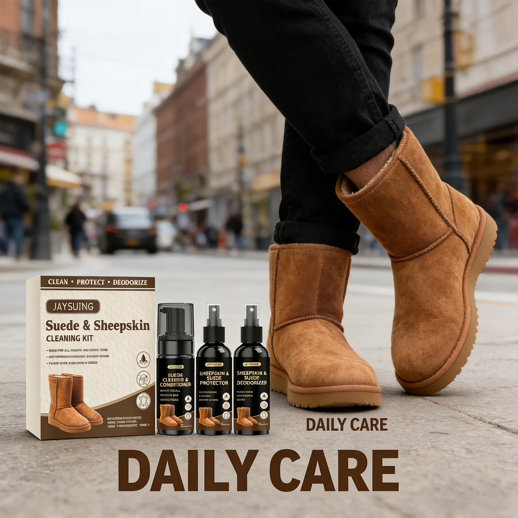 Suede & Sheepskin Cleaning Kit Remove Stubborn Stain Eliminate Odor Decontamination Made for All Nubuck Waterproof Shoe Care Set Qme