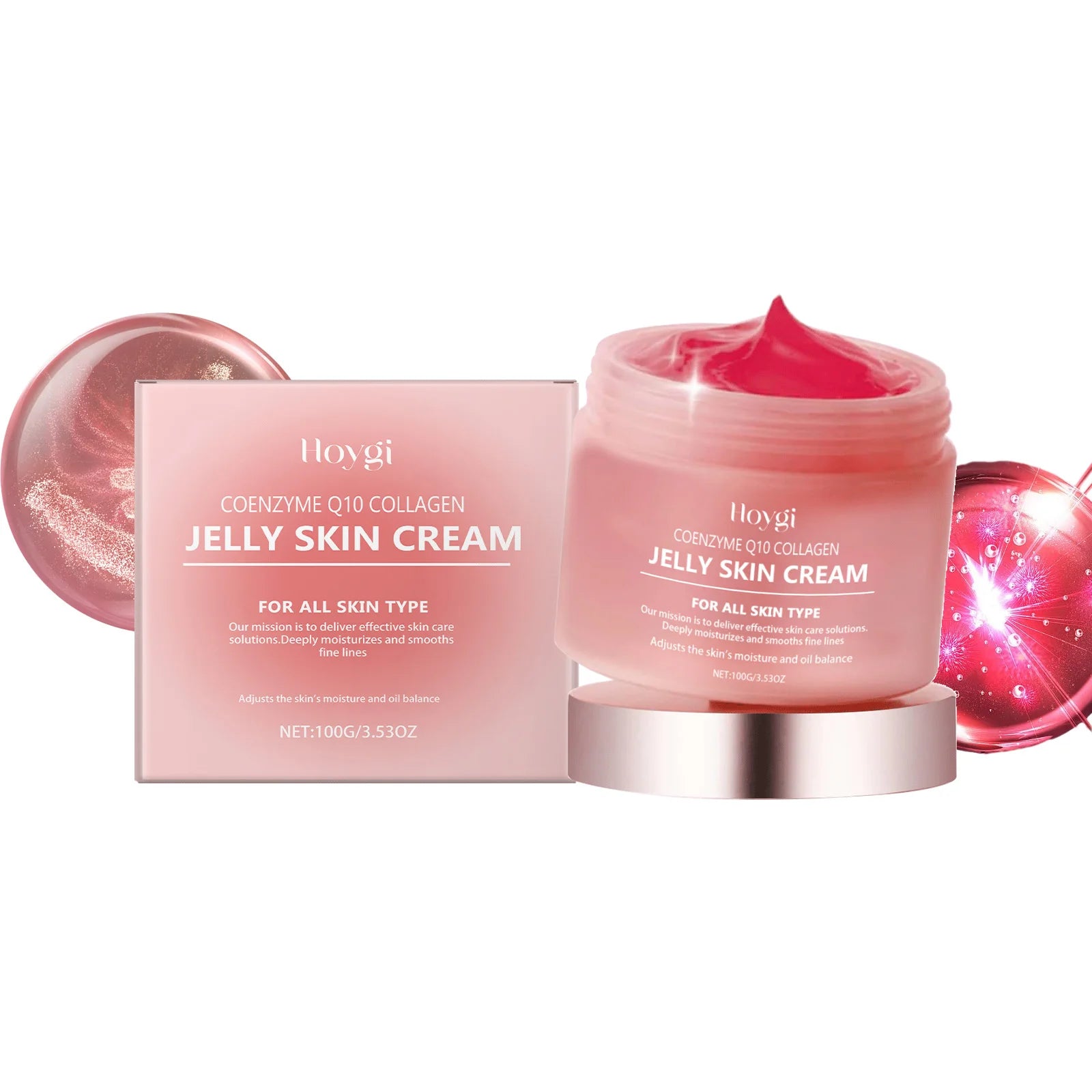 Collagen Jelly Cream Deeply Moisturizing Smooth Skin Tightening Fade Fine Lines Soothing Brightening Hydrating Facial Gel Cream Qme 1Pcs