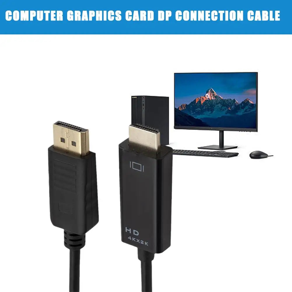 4K 2K DisplayPort to HDMI-compatible Video Audio Converter Adapter Display Port Cable DP For Laptop Projector PC TV Monitor Qme