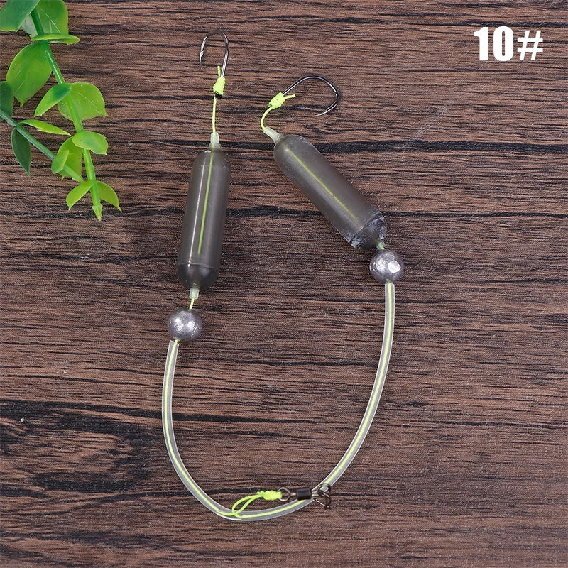Carbon Steel Fishing Hook Double Bait Keeper Barbs Anti-separation Qme 10