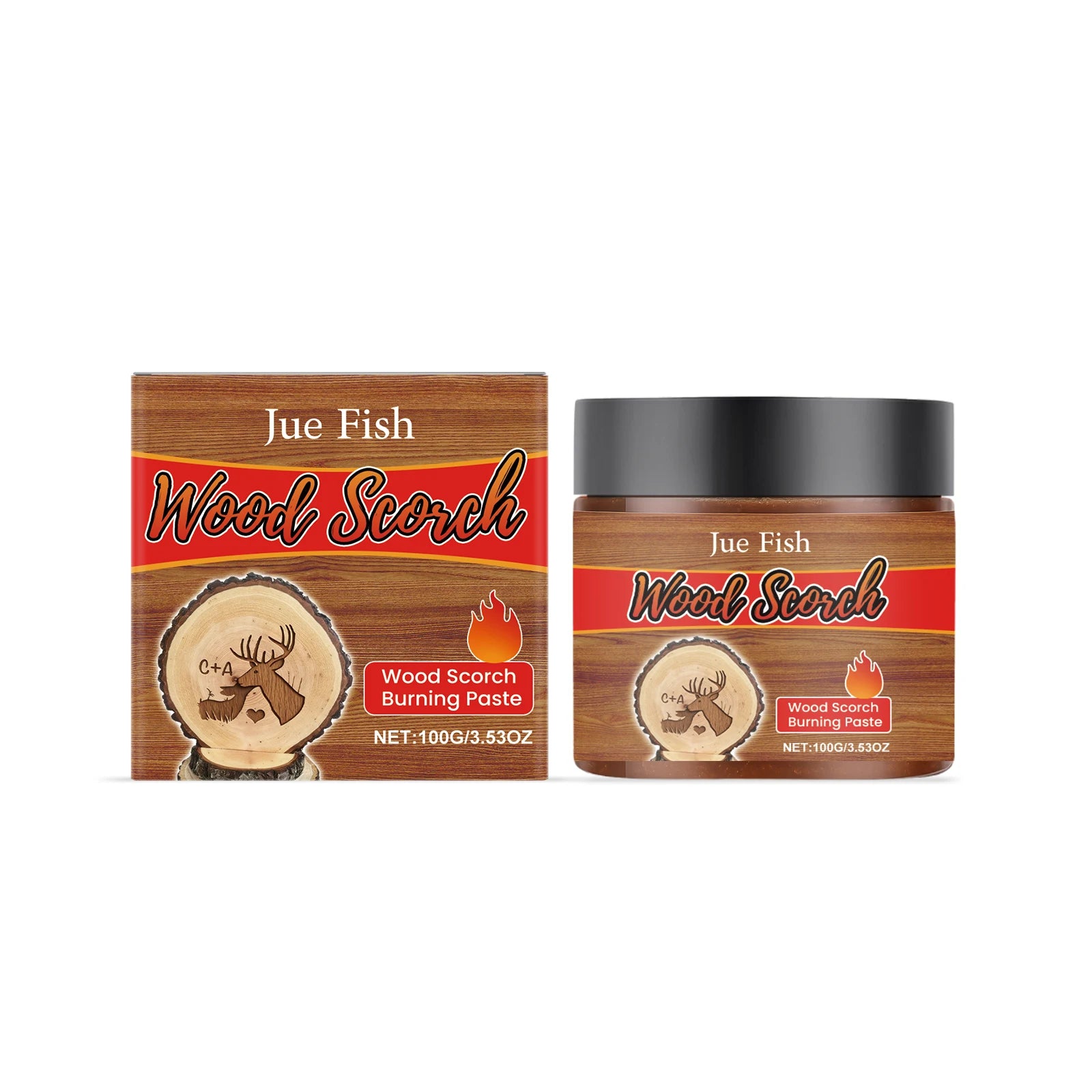 Wood Scorch Burning Paste DIY Pyrography Handmade Personalization Stimulate Creativity Interesting Combustion Effect Unique Gift Qme 100g Boxed