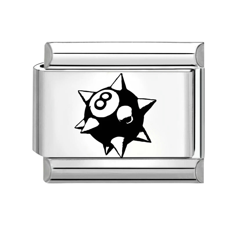 1pc Original Laser Engraving Star Art LOVE Heart Fish Charm Link fit 9mm Stainless Steel Jewelry Making DIY Italian Bracelet Gif Qme Style 31