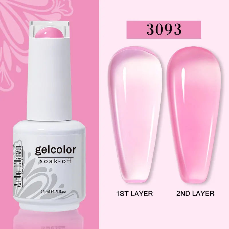 Arte Clavo Jelly Gel Polish Translucent Manicuring UV Nail Semi Qme