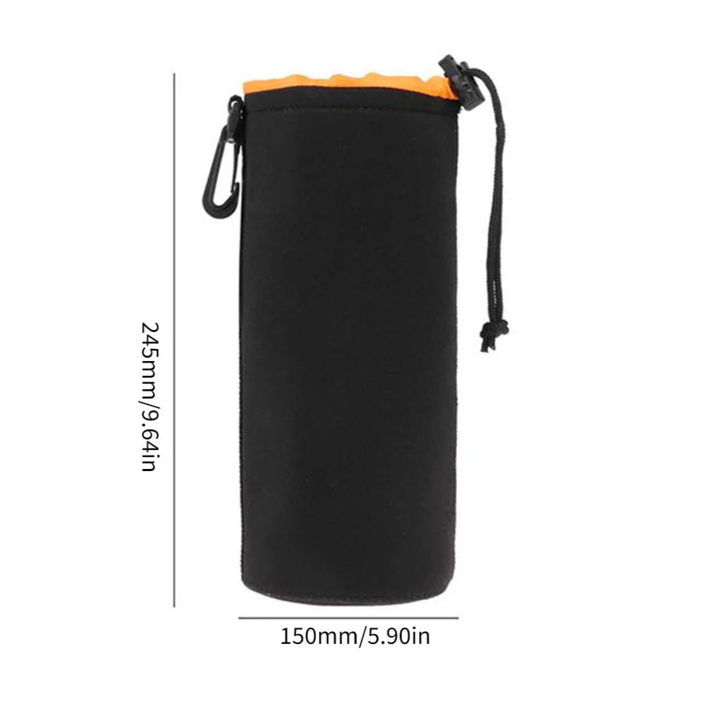 Camera Lens Case Water Resistant Lens Pouch for Digital SLR Camera Lens Bag Drawstring Protector Case Qme XL Orange