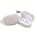 Double-ring earrings box, with a snap closure, a Valentine's Day gift storage and display packaging box Qme gray