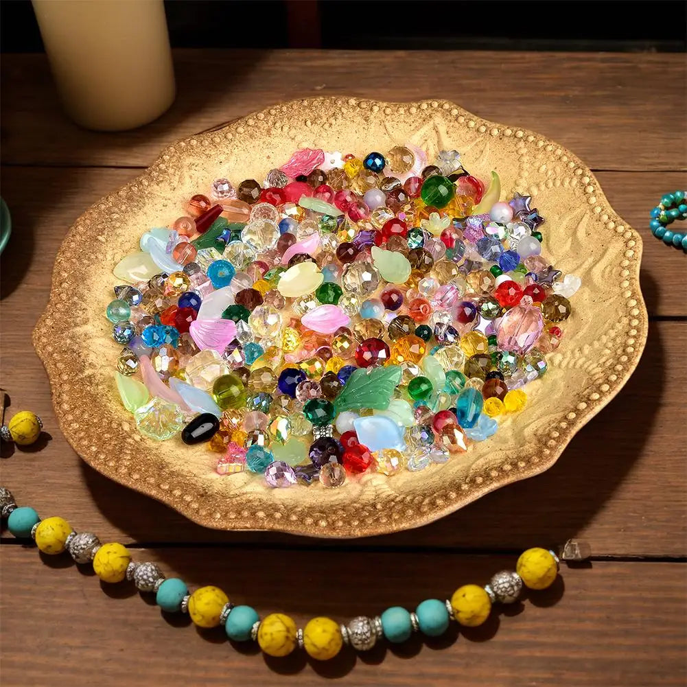 Crystal Beads Jewelry Making Colorful Assortment Bulk Mix DIY Qme