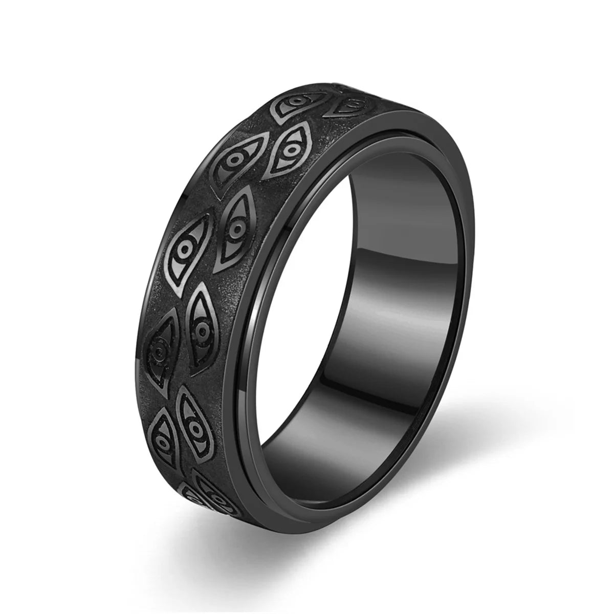 Vintage The Carved Eye Of God Mens Stress Ring Rotating Anxiety Stainless Steel Fidget Spinner Rings Anillos De Ansiedad Rings Qme hei 6