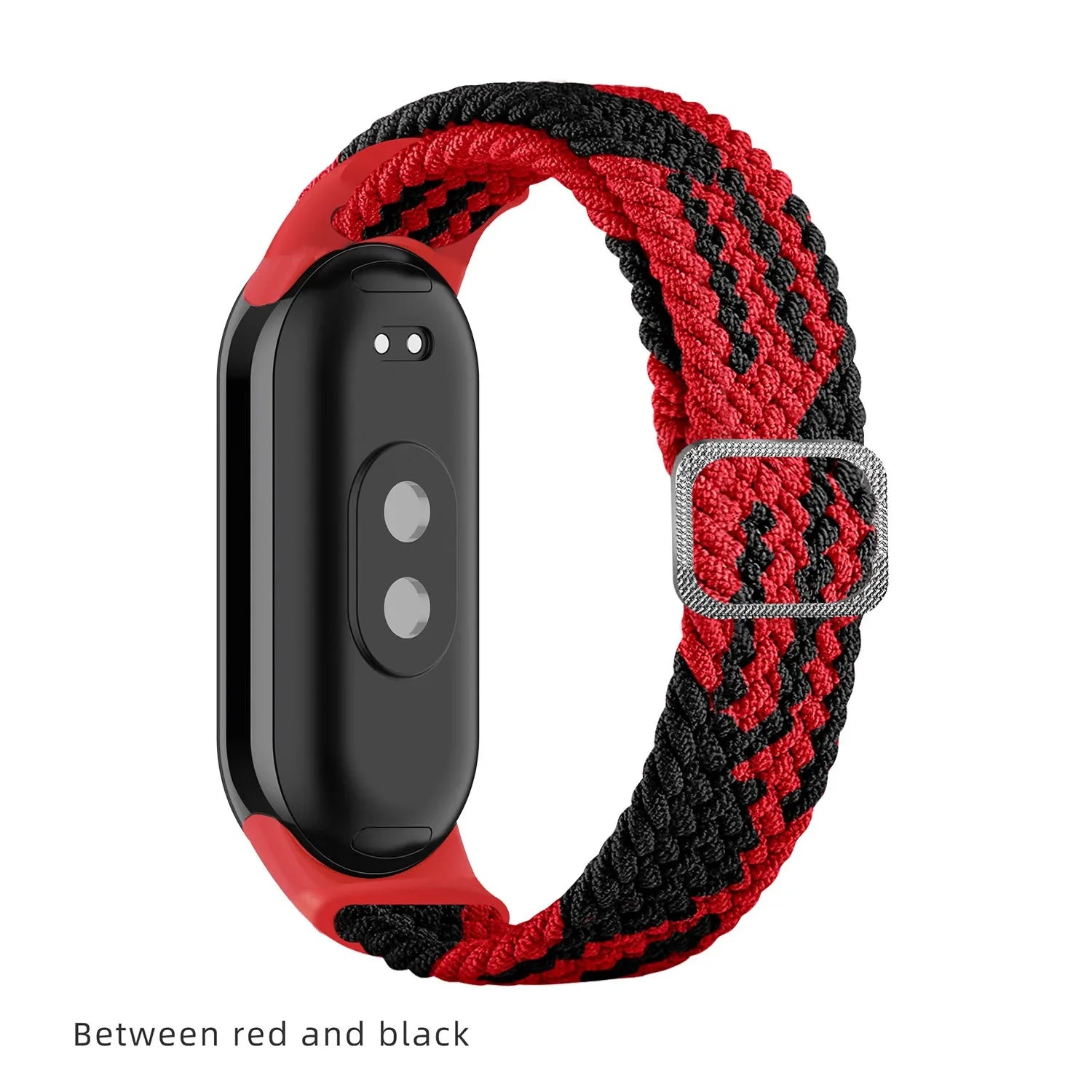 Elastic Nylon Adjustable Watchband for Xiaomi Mi Band 8 / NFC Replacement Bracelet Men Women Sport Strap Qme Red White