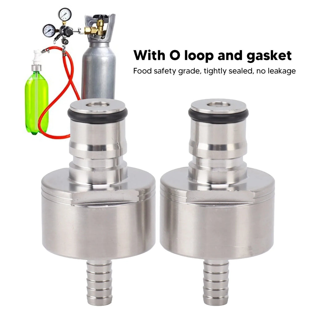 2PCS Stainless Steel Carbonation Cap Forced Carbonation PET Bottle Filling CO2 Coupling Cap for Soda Beer Soda Carbonation Cap Qme