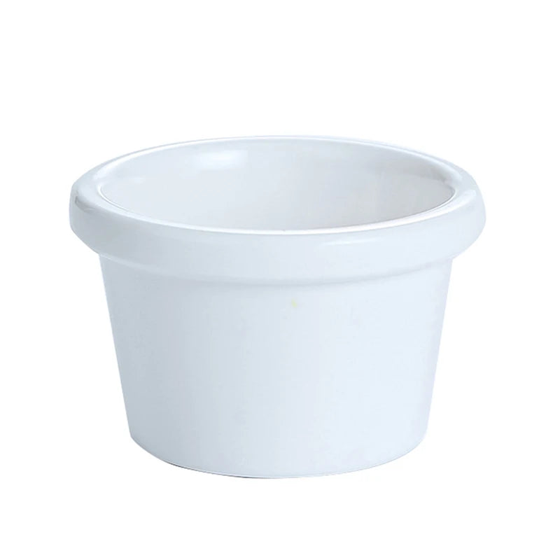 Sauce Bowl Gravy Boats Round Glossy Melamine Black Mini Dipping Cup Qme White