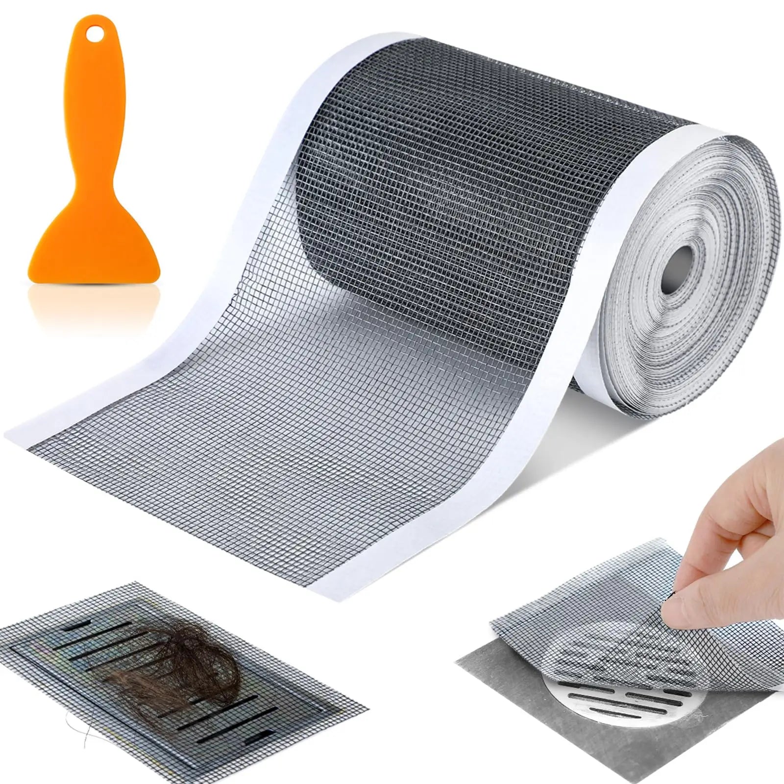 Disposable Shower Drain Hair Catcher Cutable Mesh Shower Drain Cover Stickers for Linear DIY Floor Drain Shower Drain Screen Qme 7cmx5M