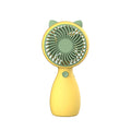 New Color Blocking Mini Handheld Electric Small Fan Portable USB Charging Silent Lanyard Fan Desk Student Dormitory Desktop Fan Qme Yellow