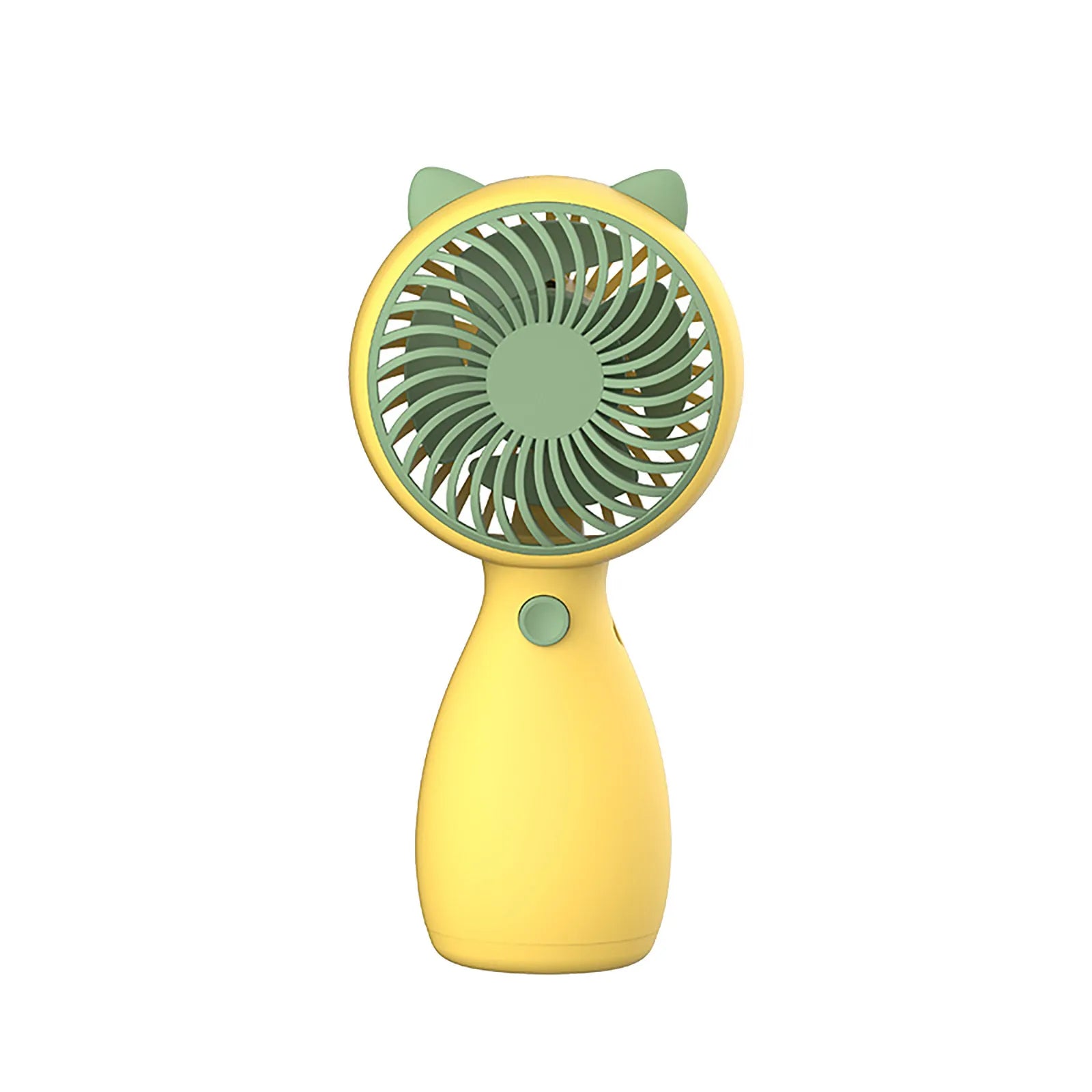 New Color Blocking Mini Handheld Electric Small Fan Portable USB Charging Silent Lanyard Fan Desk Student Dormitory Desktop Fan Qme Yellow