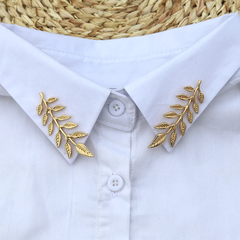 Women Vintage Triangle Shirt Collar Pin Collar Brooch Hollow Out Metal Men Brooch Clothes Decorative Cute Jewelry Accessories Qme A5