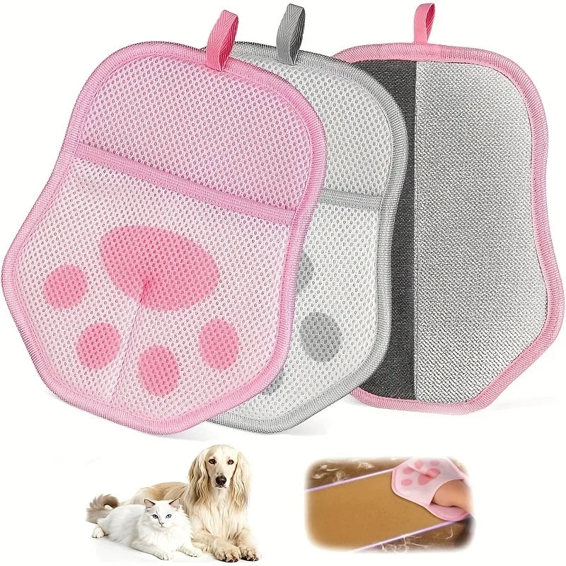 1. Pet Hair Removal Gloves for Dogs and Cats, Reusable Cute Cat Hair Removal Gloves for Clothing, Sofas, Carpets, and Car Seats Qme Pink