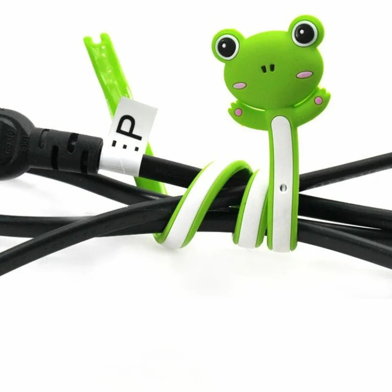 Cartoon Animal Cable Organizer, Silicone Cord Winder, Cable Tie, USB Charger Cable Management for Earphone, Phone Charging Cable Qme