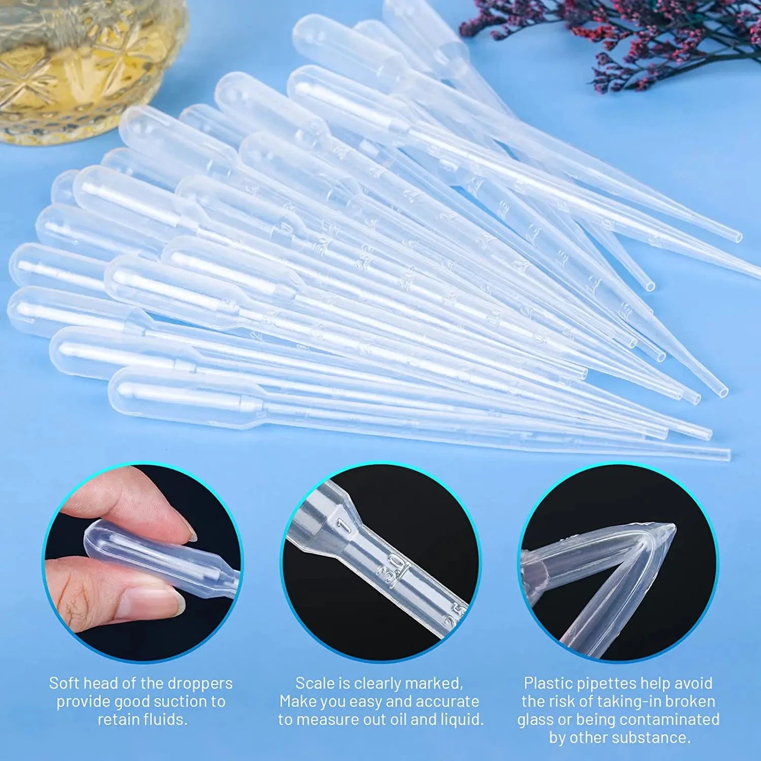 100Pcs/Lot Laboratory Pipette 1ml 2ml 3ml 5ml Plastic Disposable Graduated Container Liquid Dropper Equipment Straw Makeup Tools Qme