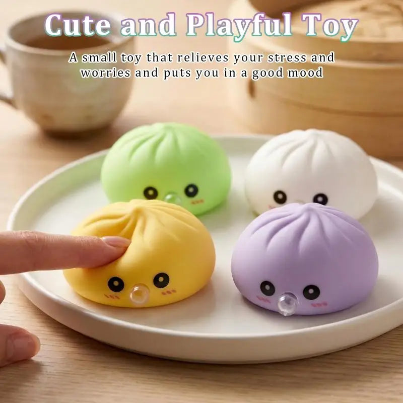 Cute Bubble-blowing Squeeze Bun Steamer Basket Toy Squishy Dumpling Qme