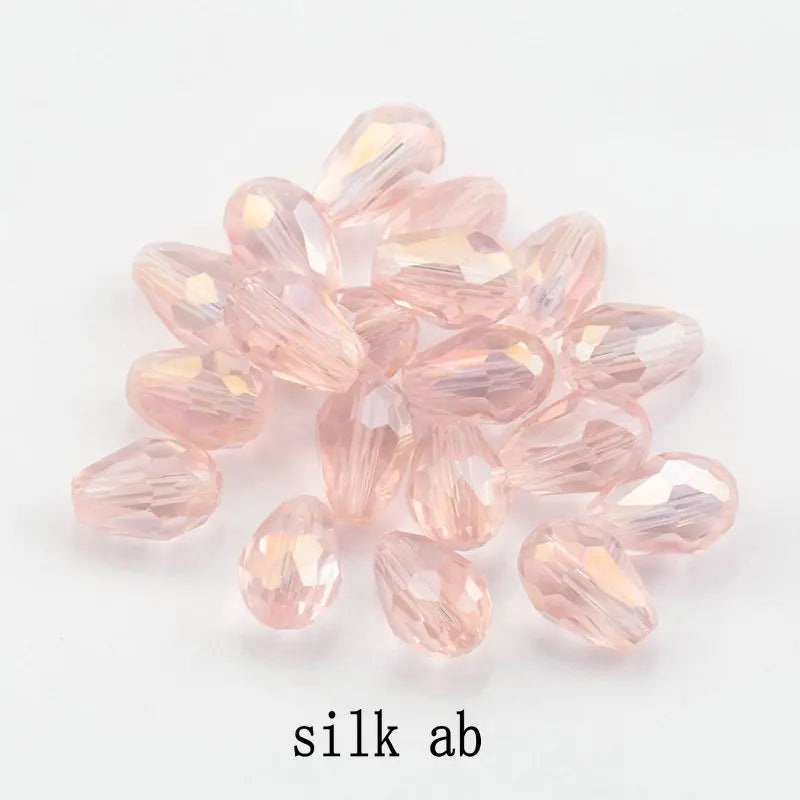 6x8MM 70PCS Faceted Austria Waterdrop Crystal Beads for Jewelry Making Teardrop Glass Beads DIY Bracelet Earring Supplies Qme 3-70pcs