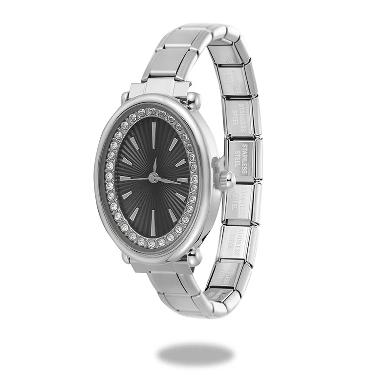 2026New Fashion High Quality Men Womens Stainless Steel Water Drop Oval Gems Watch Bracelet For Friend Birthday DIY Jewelry Gift Qme Style 36