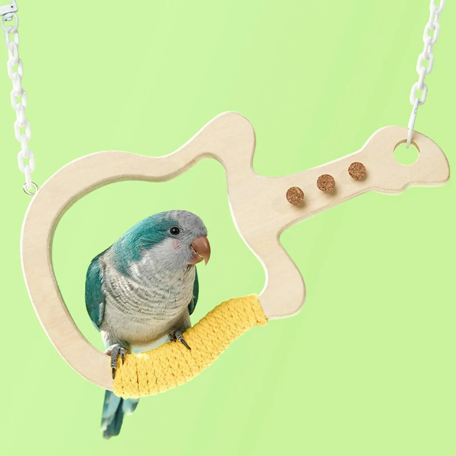 Parrot Perch Swing Parakeet Cage Accessories Natural Wood Perches Qme