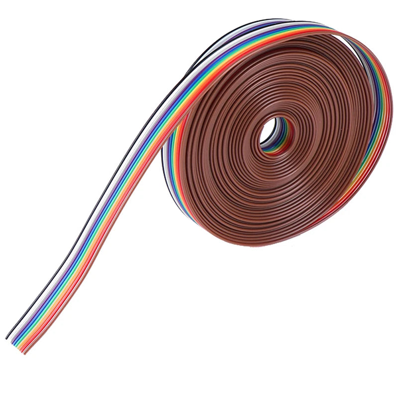 5 Meters Lot Ribbon Cable 10 WAY Flat Rainbow Wire Qme