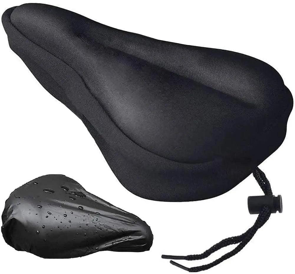 Large Bike Seat Cushion (11x 7 in) with Water&Dust Resistant CoverWide Gel Soft Pad Most Comfortable Bicycle Saddle Cover Qme Default Title